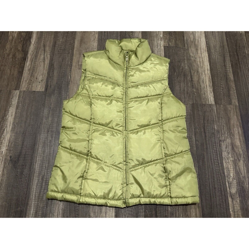 Merona Womens Light Green Vest Size Small Polyester Zip Up Puffer Polyester‎